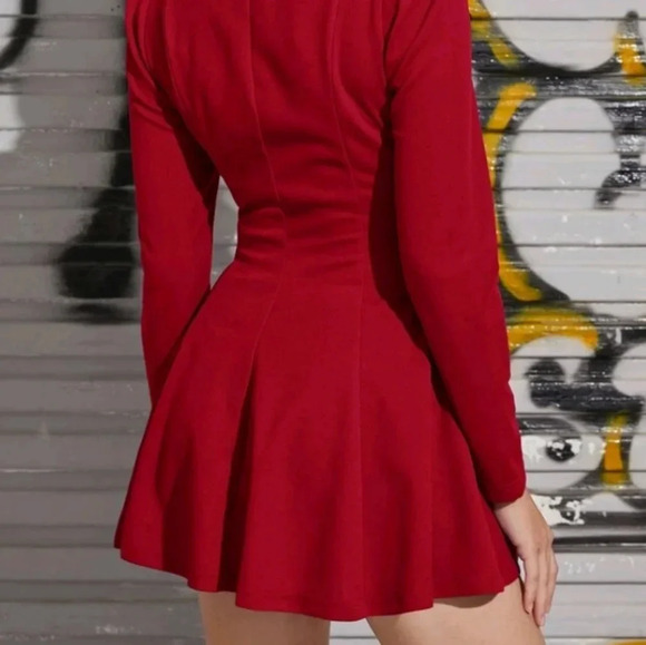 Notch Collar Double Breasted Blazer Dress - Picture 2 of 5